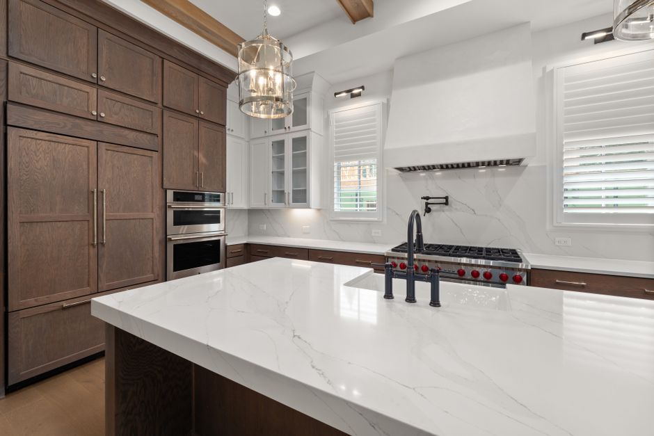 Premium marble kitchen island countertop installation